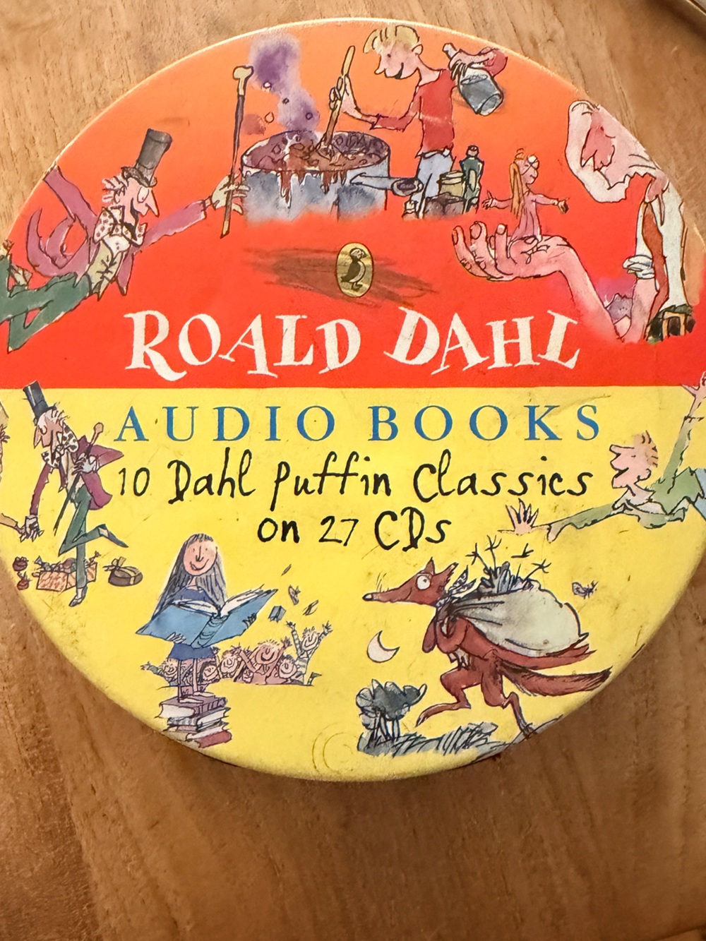 Roald Dahl Puffin Classics 10 Audio Book Collection - Bright Red & Yellow Tin